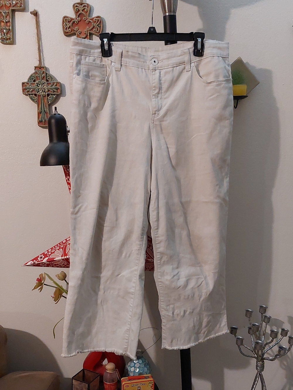 Wide Leg Ankle Length Light Blue Jeans